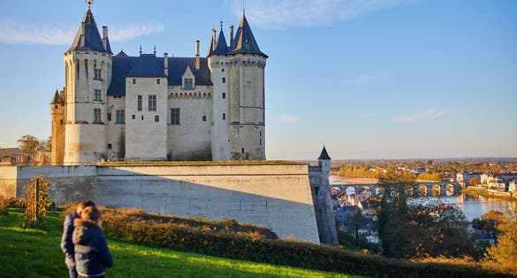 photo of view of Scenic view of Saumur Castle in Saumur, Maine-et-Loire department, Western France.