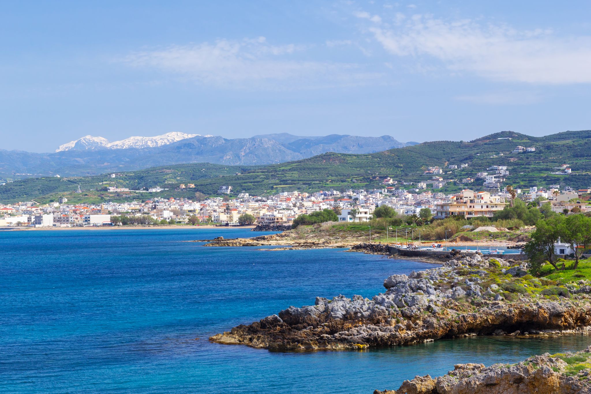 photo of landscape of Kissamos town on Crete in Greece.