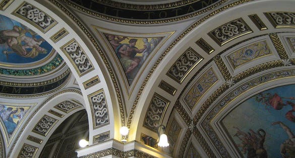 Photo of interior of Victoria and Albert Museum, London, England.