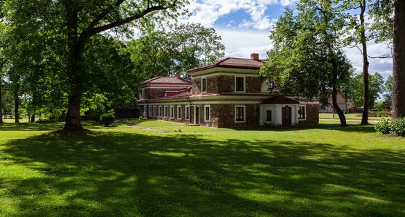 rokiskis manor in sunny day,lithuania 