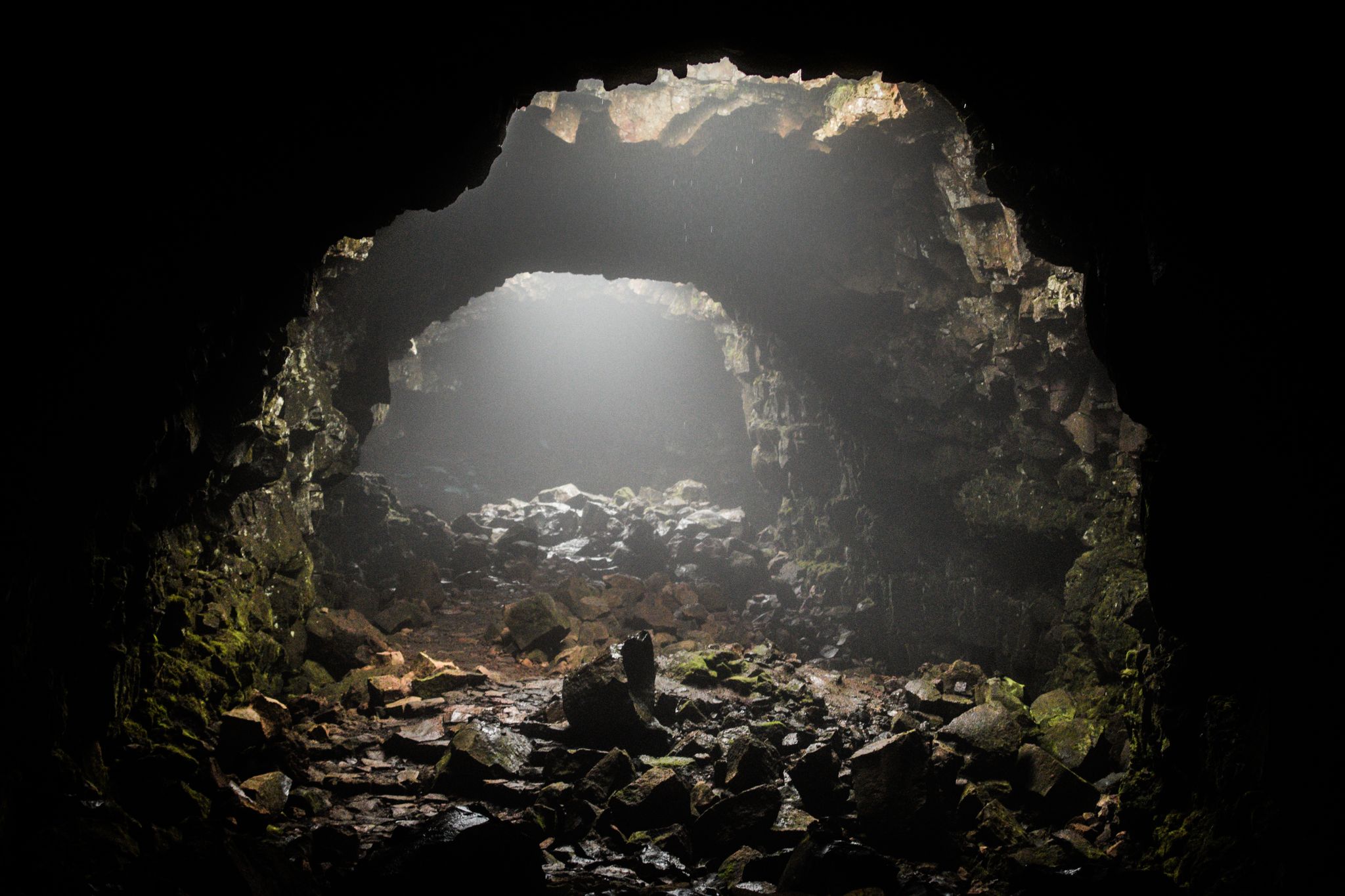 photo of Raufarholshellir lava cave, South Iceland.