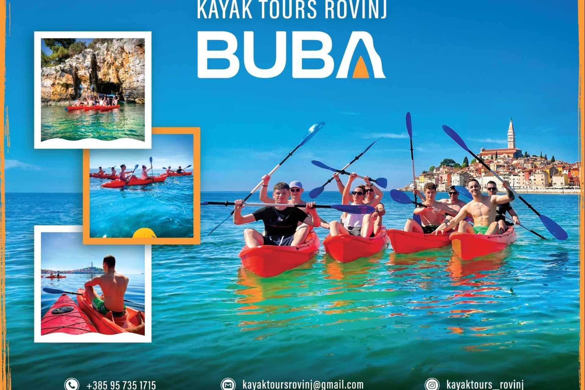 Rovinj:BUBA KAYAK TOURS:snorkeling,jumping,FREEdrinks&photos
