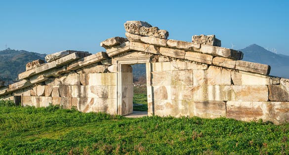 Scenic views from Magnesia which was an ancient Greek city in Ionia, at an important location commercially and strategically in the triangle of Priene, Ephesus and Tralles, Aydın, Turkey