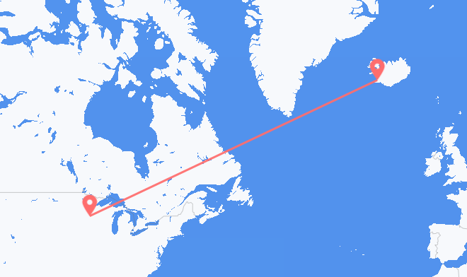Minneapolis to Reykjavik