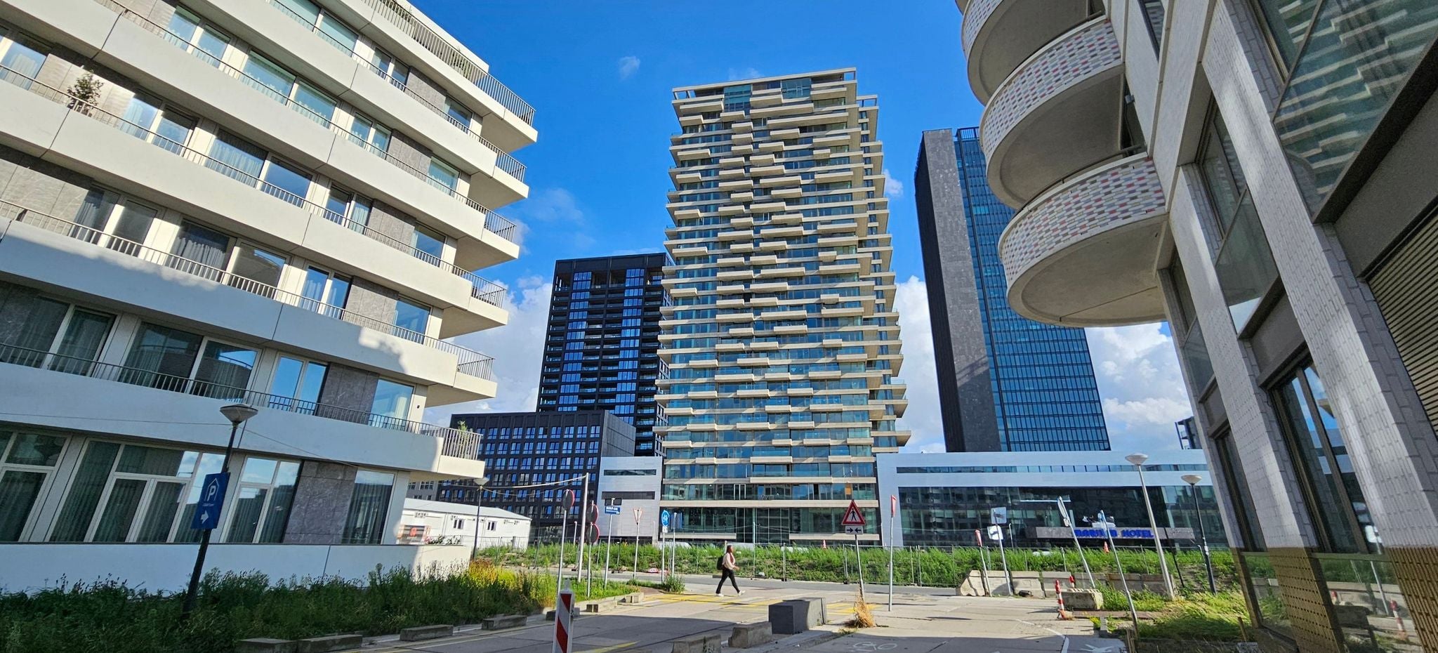 Modern architecture and high-rise buildings in Amsterdam-Noord on a sunny day..jpg