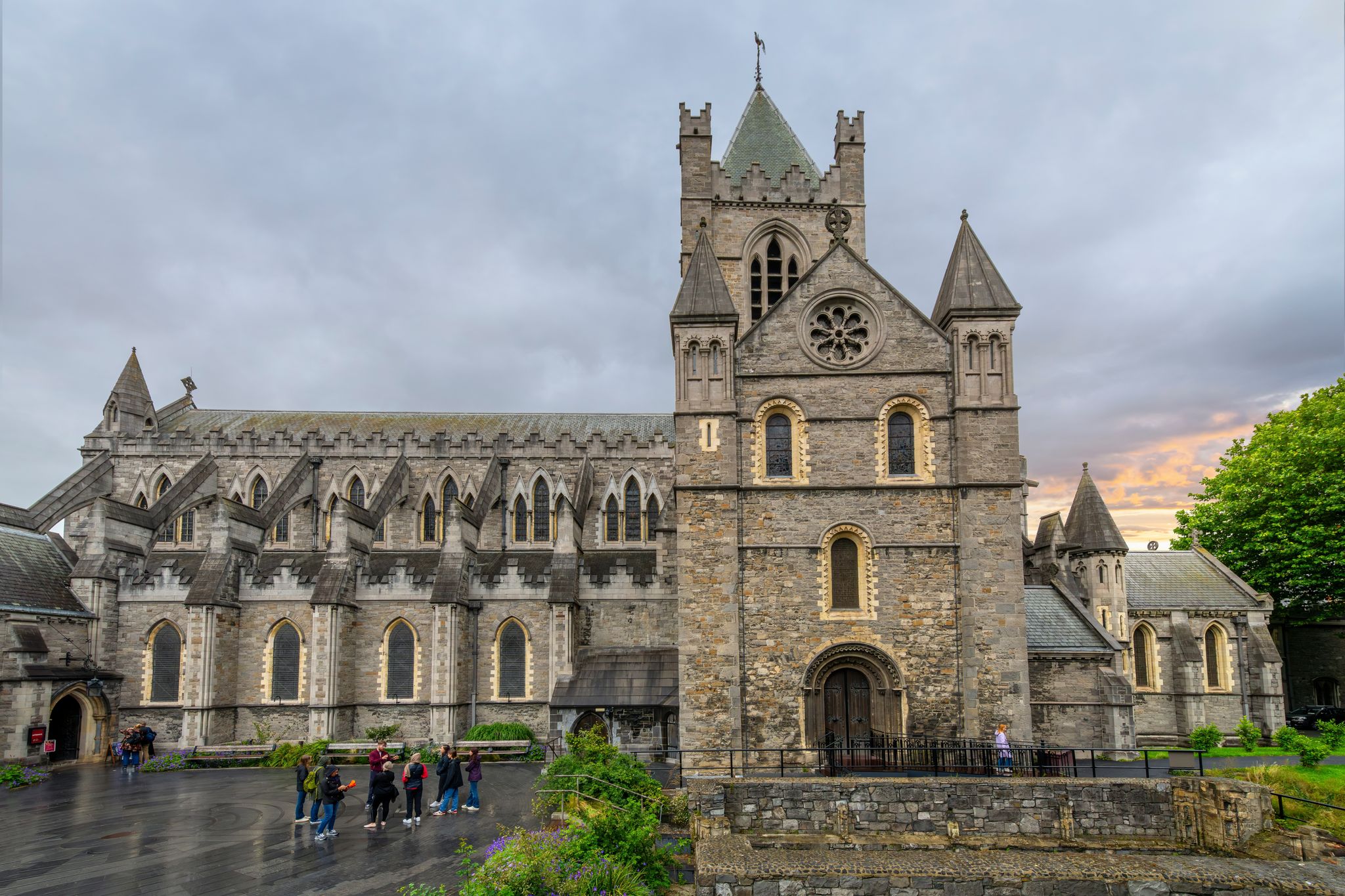  The 11th Century Christ Church Cathedral, more formally The Cathedral of the Holy Trinity, in the historic center of Dublin, Ireland.