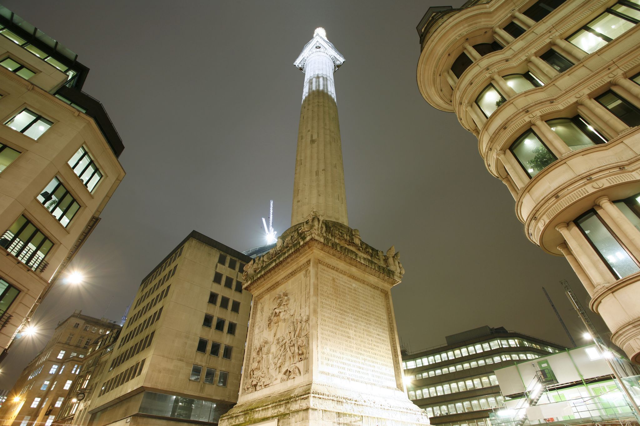 Photo of Monument to the Great Fire of London at night , UK.