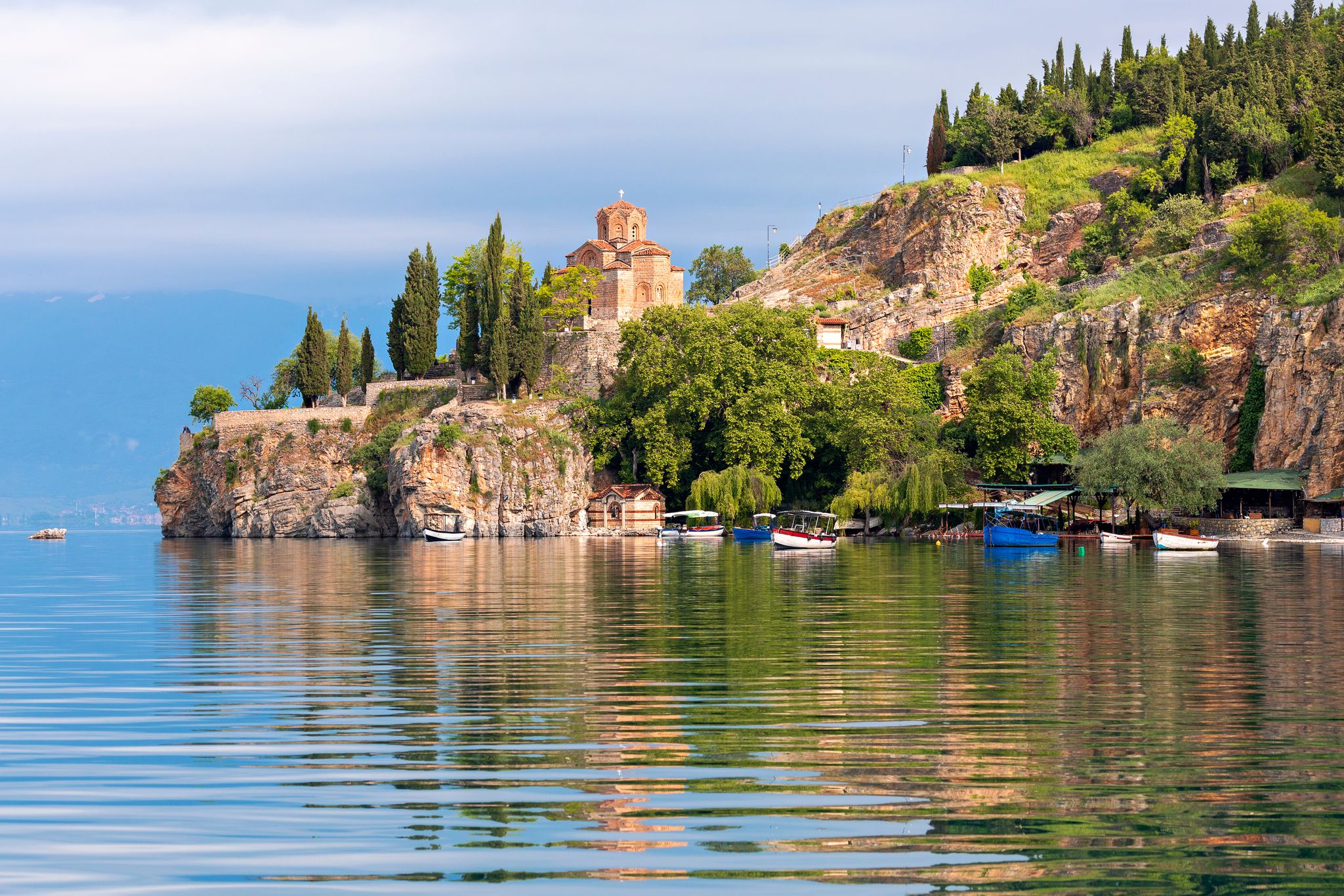 Photo of church of St. John on the lake Ohrid, North Macedonia.