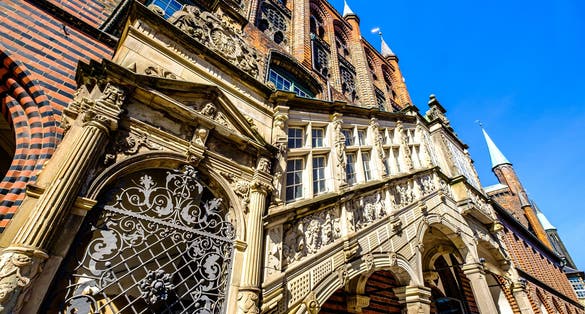 historic buildings at the old town of Lübeck - Germany