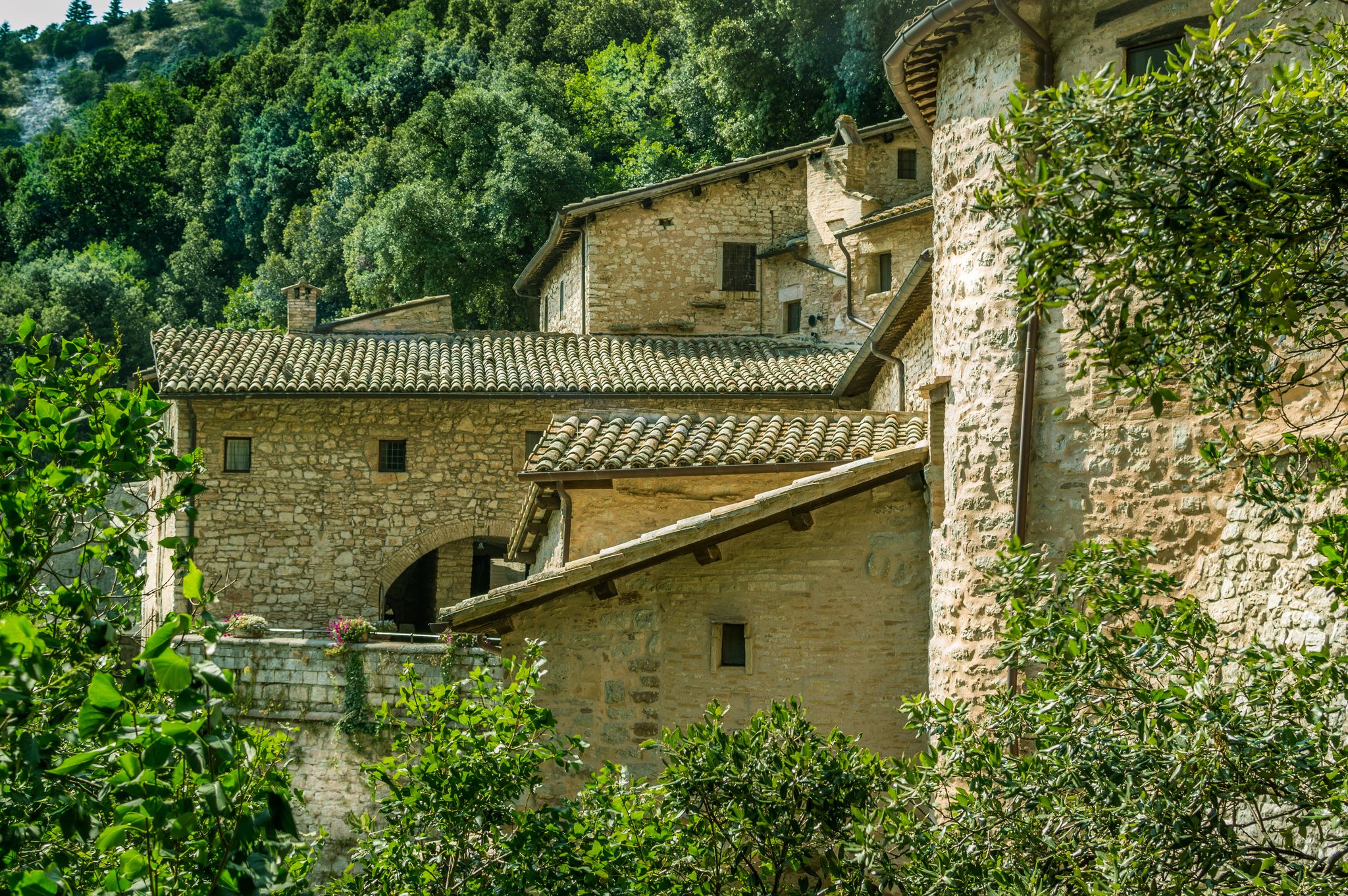 photo of view of  Eremo delle Carceri in Assisi,Santa Maria degli Angeli,Italy.