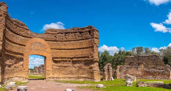 roman ruins Villa Adriana in Tivoli Rome - Lazio - Italy .