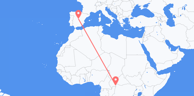 Central African Republic to Spain