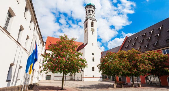 photo of Kreuzherrenkloster or Crucified monastery church in Memmingen. Memmingen is a town in Swabia in Bavaria, Germany.