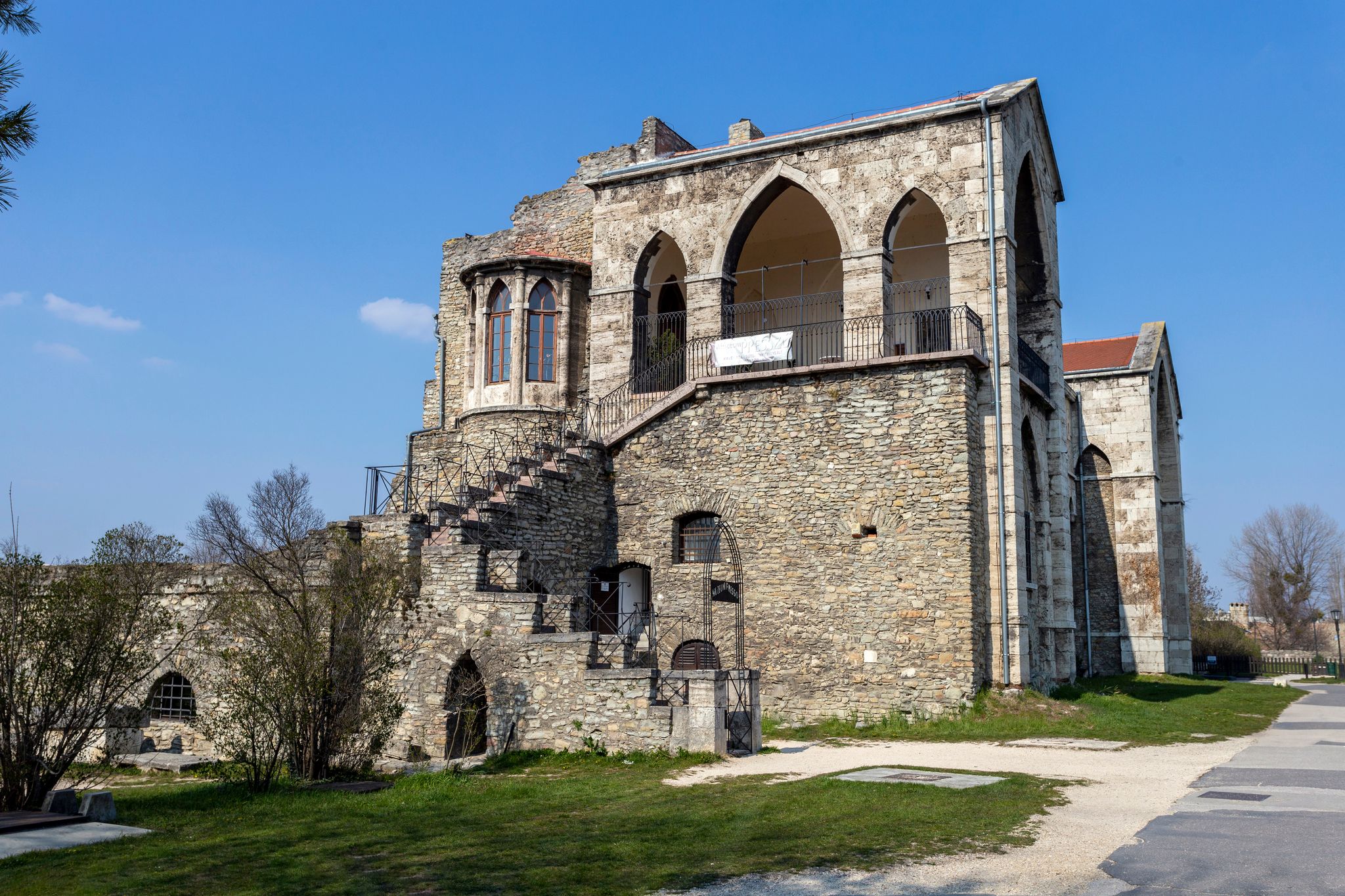 Photo of Castle in Tata, Hungary in a sunny summer day.