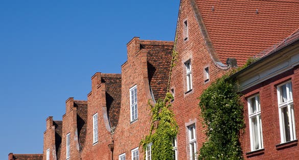 photo of view of the Dutch quarter in Potsdam. Germany.