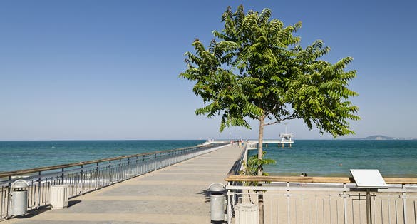 Photo of Burgas beach in Bulgaria on the black sea.