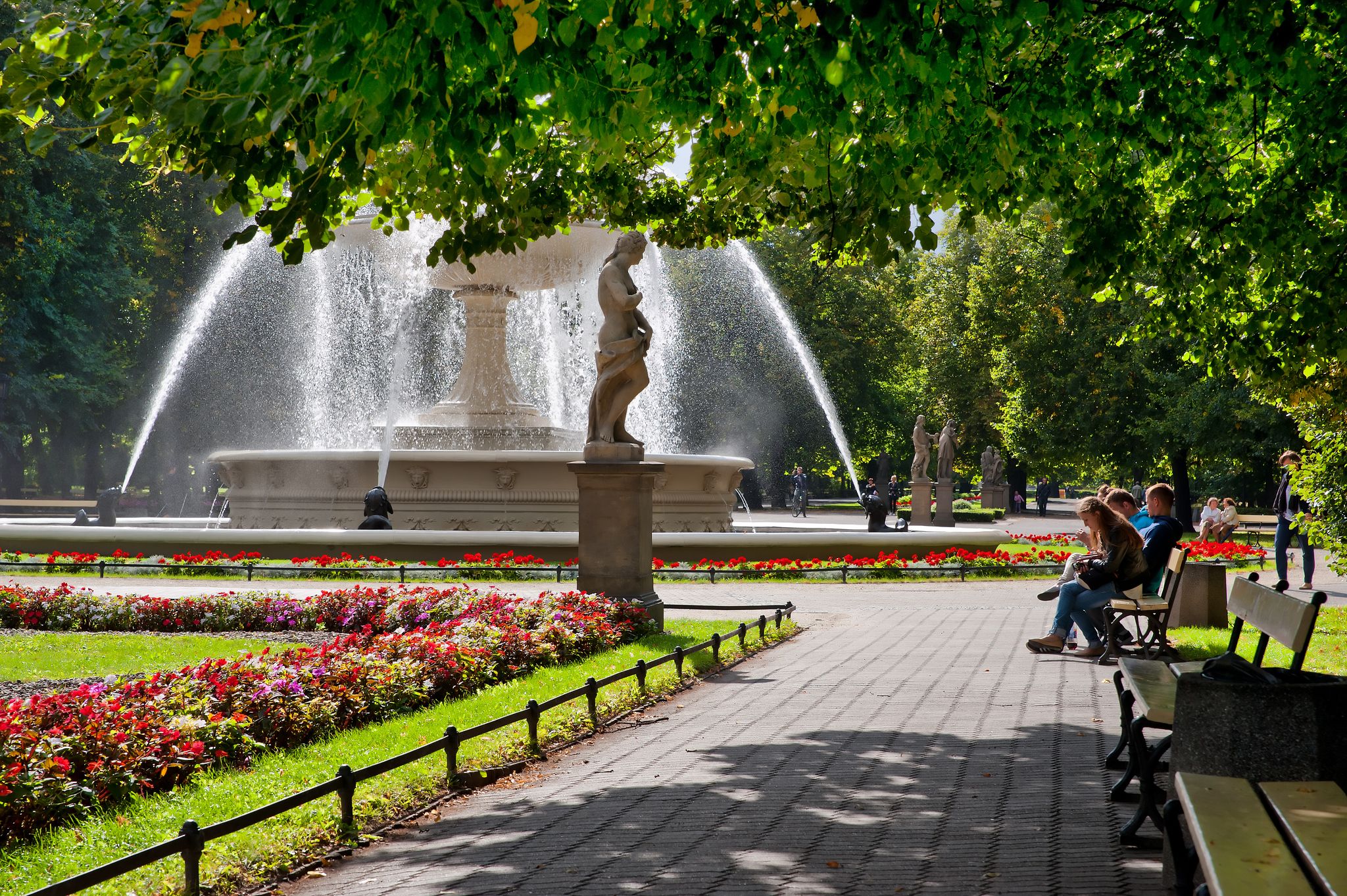 Photo of Saxon Garden in Warsaw, Poland.
