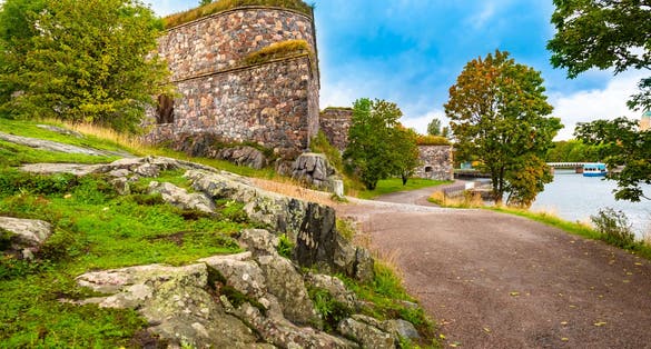 Photo of The Fortress Of Suomenlinna. Stone walls of the fortress Sveaborg. 
