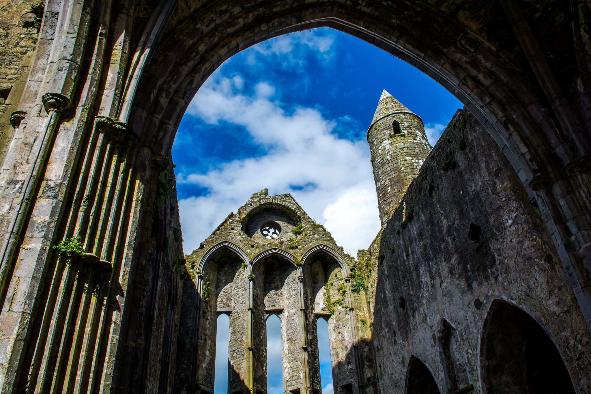 Photo of Ruin of Monastery at Rock of Cashel in Ireland.