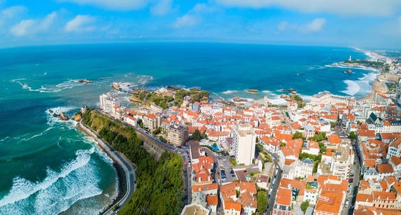 Photo of Biarritz aerial panoramic view, France.
