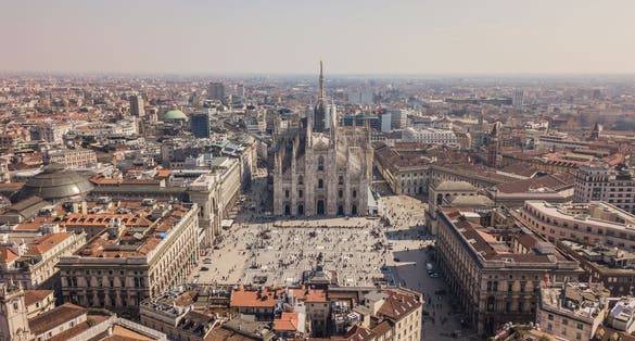 photo of aerial view of duomo di Milano, Galleria vittorio emanuele II, Piazza del duomo.