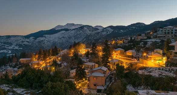 Photo of Middle Trikala view in Corinth against a beautiful touristic destination, Greece.
