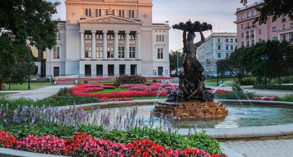 photo of national opera house in Riga city - Latvian capital.
