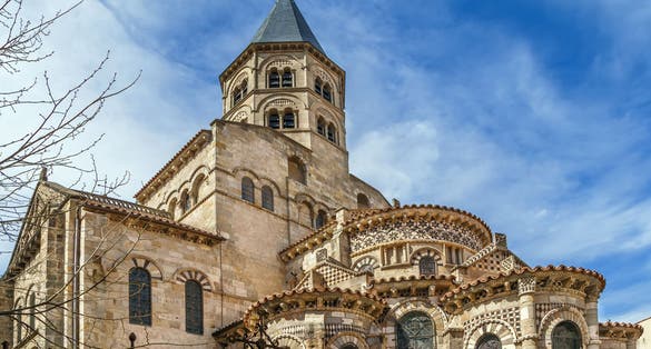 Photo of church in Clermont-Ferrand, France. View from apse.