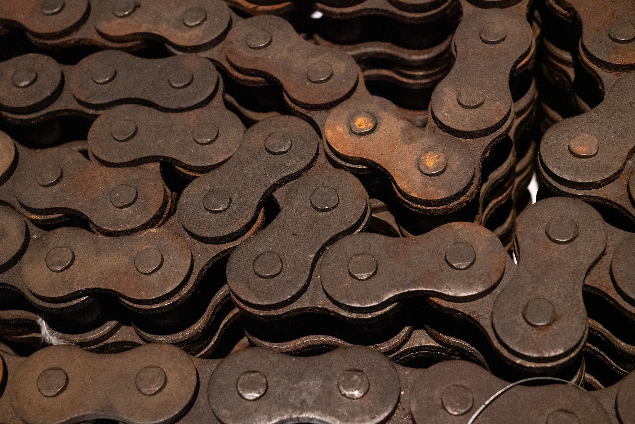 Metallic gear details, industrial background texture, Norwegian Petroleum museum, Stavanger, Norway
