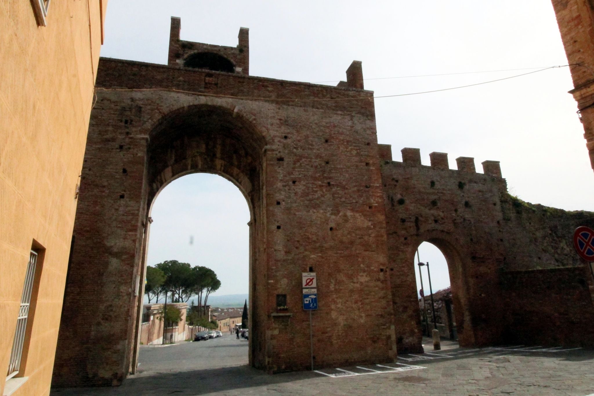 City Gate Porta Tufi, seen from the Inside, City Walls of Siena, Tuscany, Italy