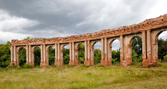 Photo of ruins of the Ruzhany Palace, Pruzhany region, Brest region, Belarus.