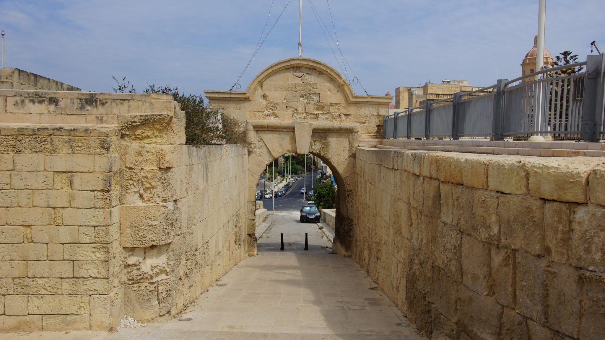 Entrance portal of bastion Birgu citadel. Malta War Museum. Birgu. Malta.