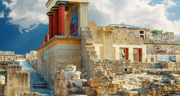Photo of Knossos palace at Heraklion, Crete, Greece.