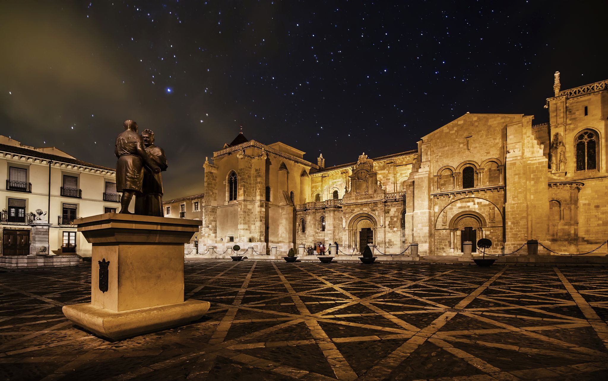 Photo of Collegiate Church of San Isidoro at night, Leon (Castilla y Leon), Spain.