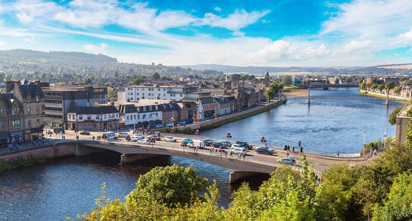 Photo of cityscape of Inverness, Scotland in a beautiful summer day, United Kingdom.