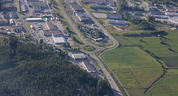 photo of view of Small roundabout in Skellefteå, Sweden.