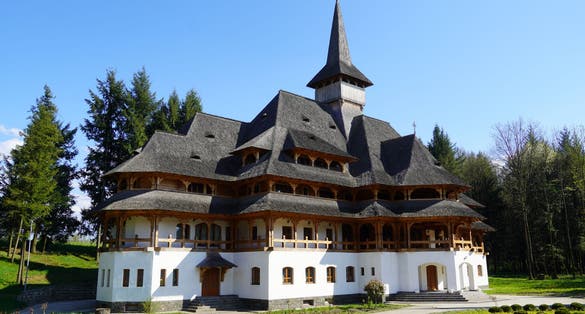 Photo of Peri Monastery in Romania , tallest monastery in the country ( 78 meters tall ) .