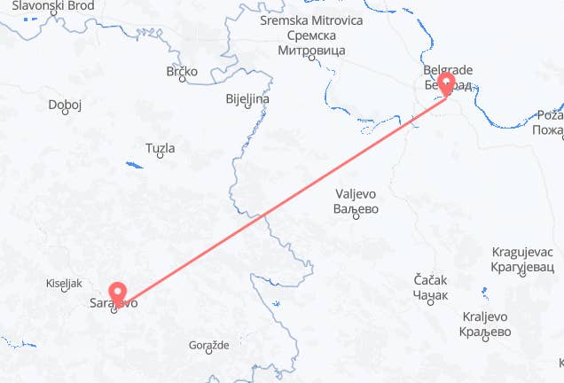 Sarajevo to Belgrade