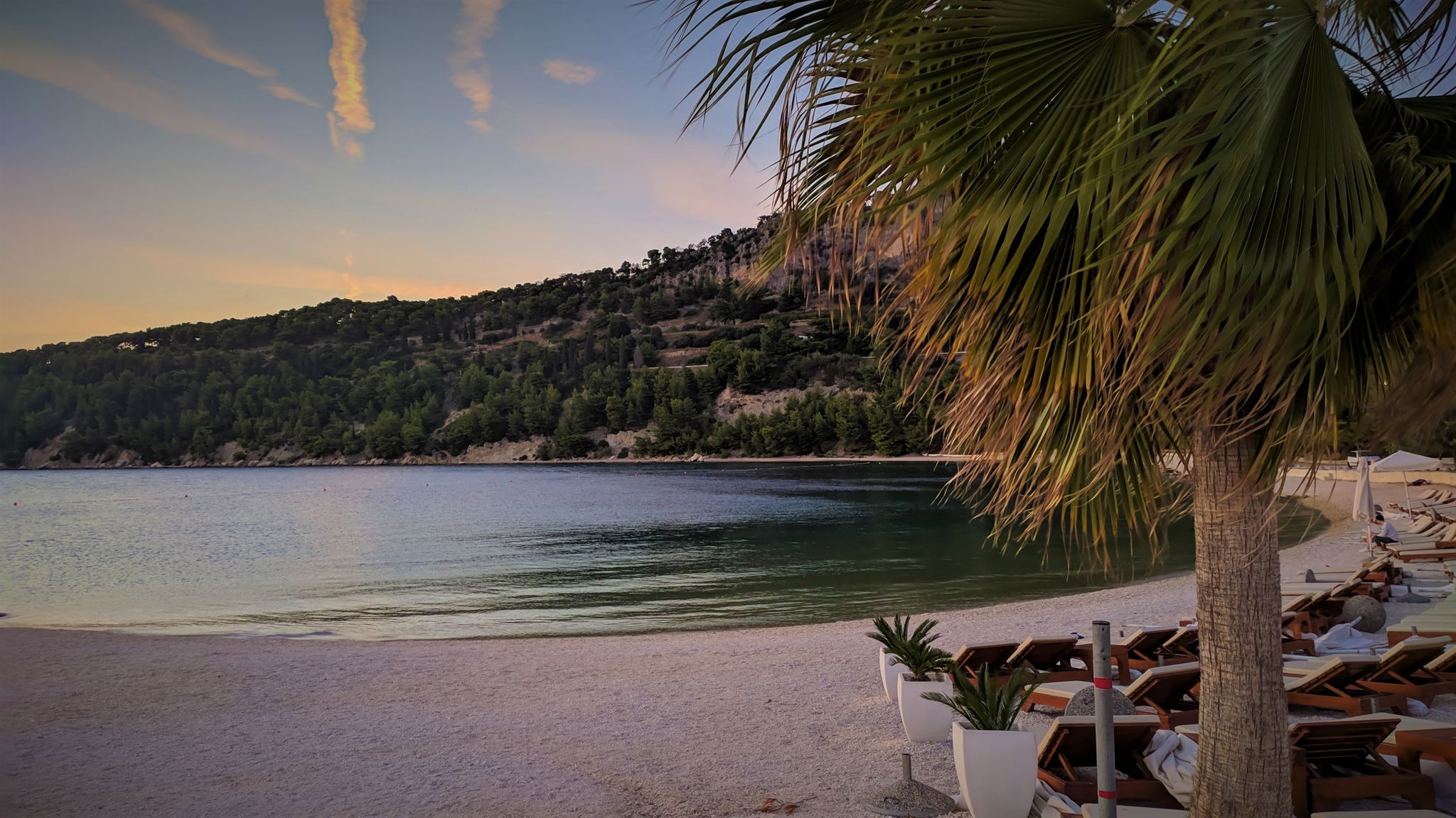 Photo of the tropical paradise of famous Kašjuni beach from Marjan Hill, Split, Croatia.