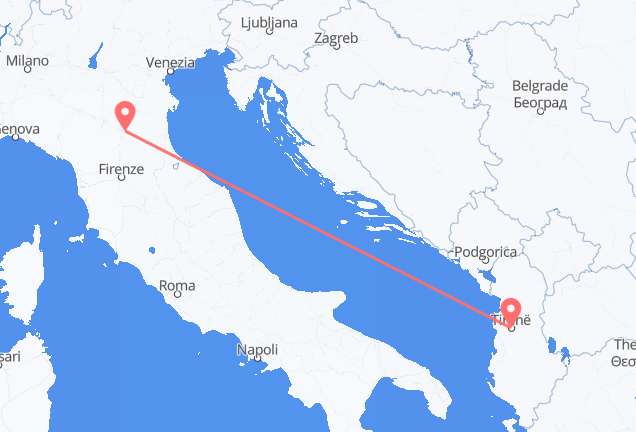 Bologna to Tirana