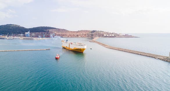 Photo of Bar, Montenegro ship marina aerial view.