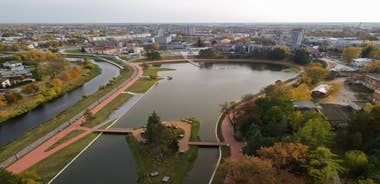 Panorama of Kaunas from Aleksotas hill, Lithuania.