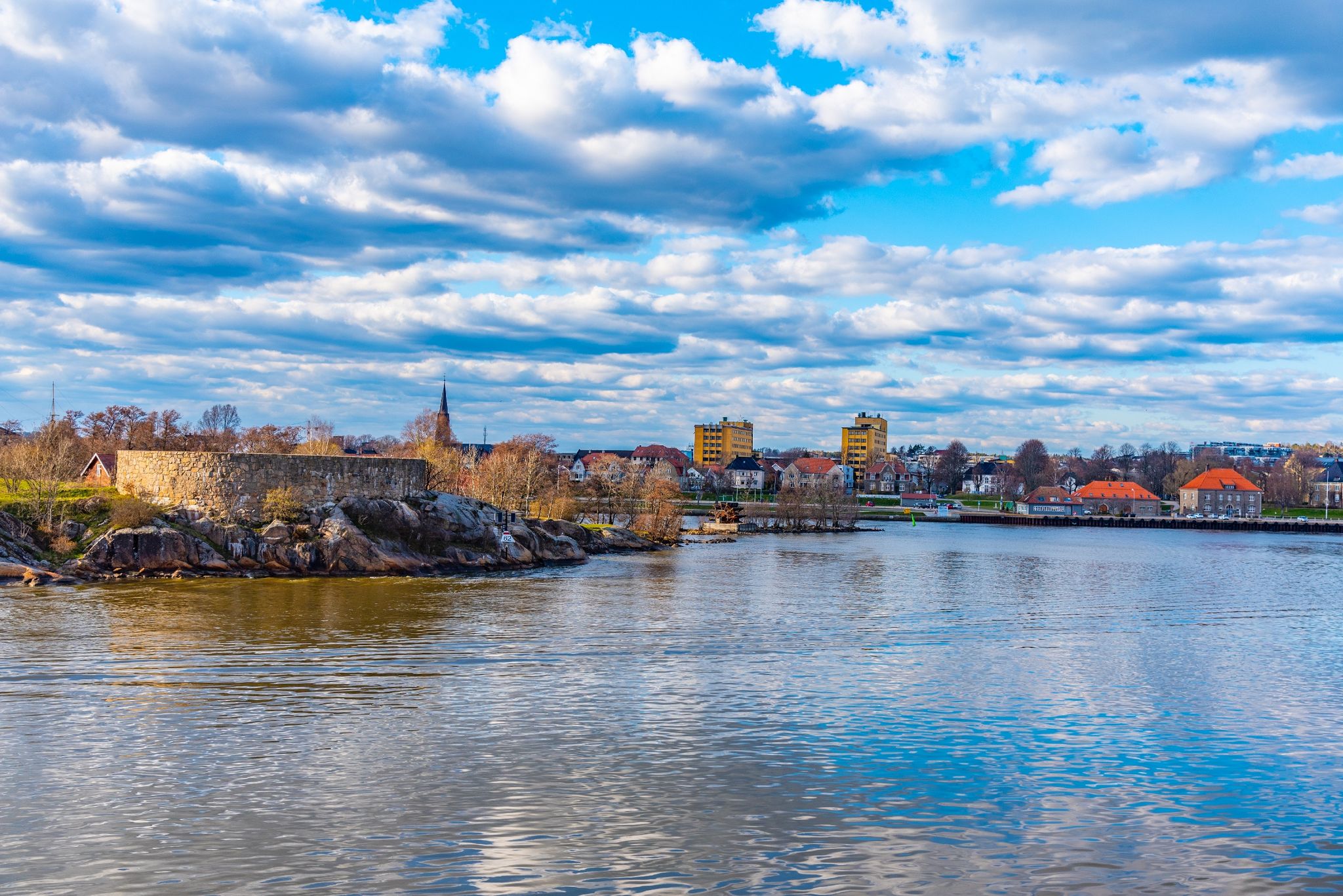 Isegran fort in Fredrikstad viewed from the old town, Norway