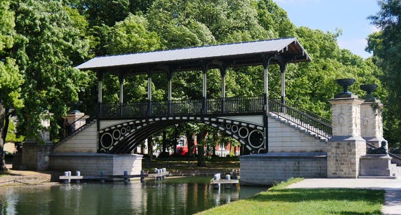 photo of Napoleon Bridge accessing the Citadel 's island in Lille, France.