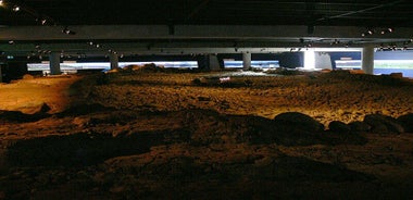 Panoramic view of Reykjavik, the capital city of Iceland, with the view of harbor and mount Esja.
