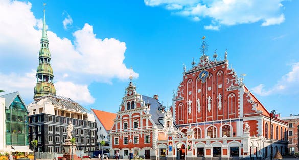 Town hall square in Riga, Latvia.