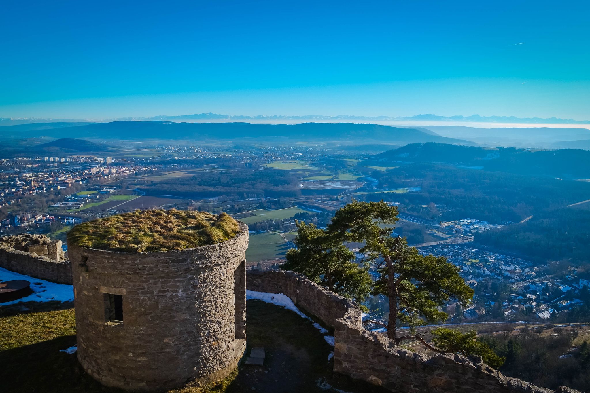 Winter at Fortress Hohentwiel near City of Singen