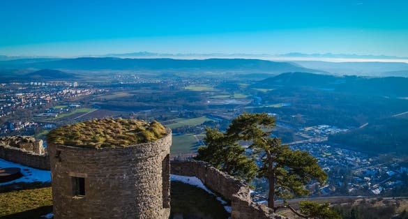 Winter at Fortress Hohentwiel near City of Singen