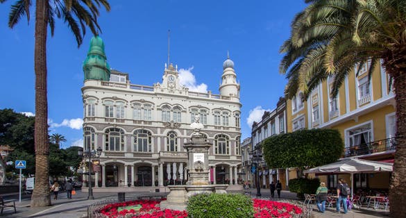 Photo of facade of Gabinete Literario, Las Palmas, Gran Canaria island, Spain.