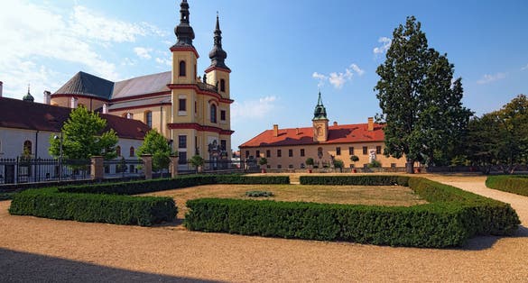 Photo of Piarist Church of the Discovery is baroque church was built 1714 and 1725 by Italian architect Giovanni Battista Alliprandi, Litomysl, Czech Republic.